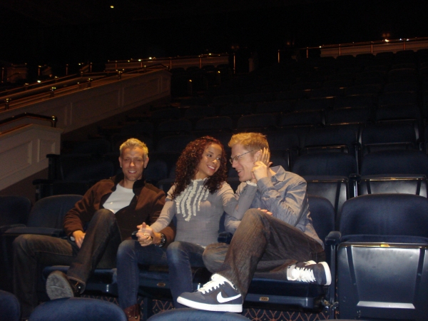 Adam Pascal, Lexi Lawson and Anthony Rapp relax before opening night at The Canon The Photo